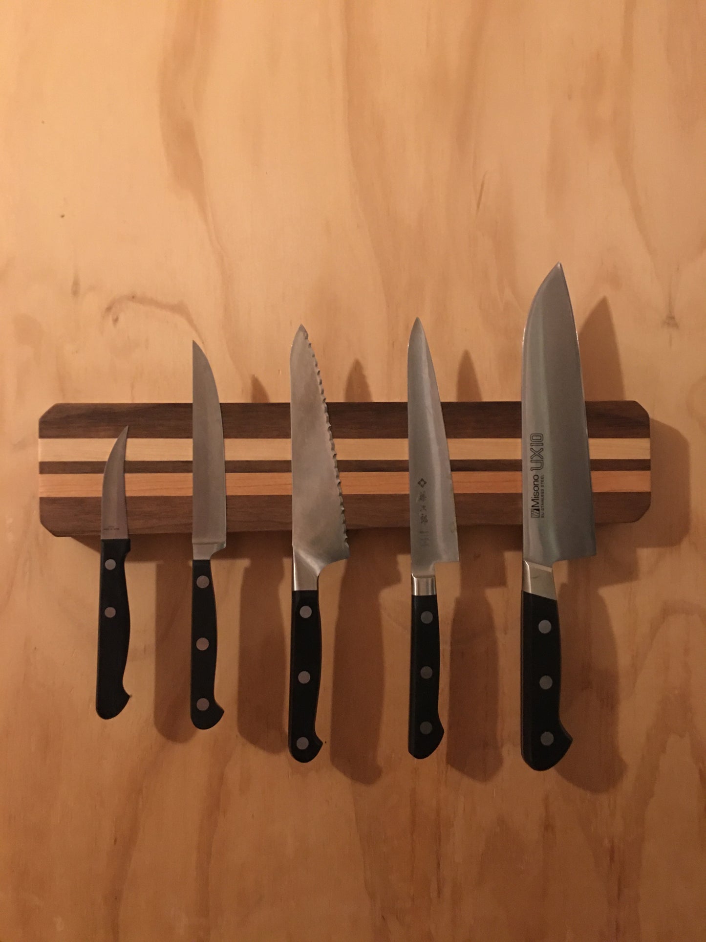 Black Walnut/Cherry Magnetic Knife Block